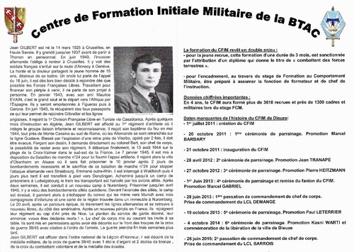 * Jean Gilbert ancien du 1er RA parrain de la promotion 2015/2016 du CFIM de DIEUZE
