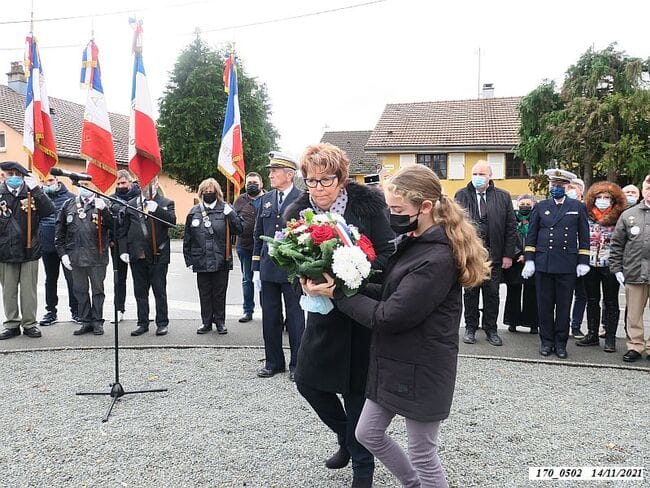 * Cérémonie du 77ème anniversaire de la Libération, le 14 nov. 2021, à la stèle du 