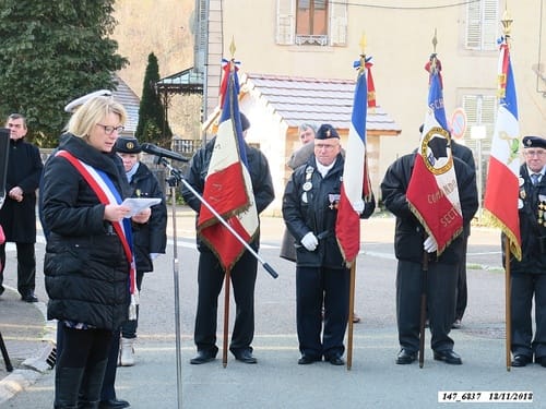 * 74ème anniversaire de la Libération. Cérémonie au Monument aux Morts de Plancher-Bas.