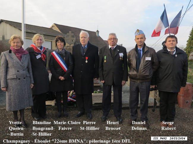 * Cérémonie du 77ème anniversaire de la Libération, le 14 nov. 2021, lors de l'inauguration de deux panneaux relatant le parcours de la 1ère DFL.