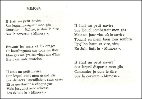 * FNFL : en souvenir des Marins des corvettes  Alysse et Mimosa