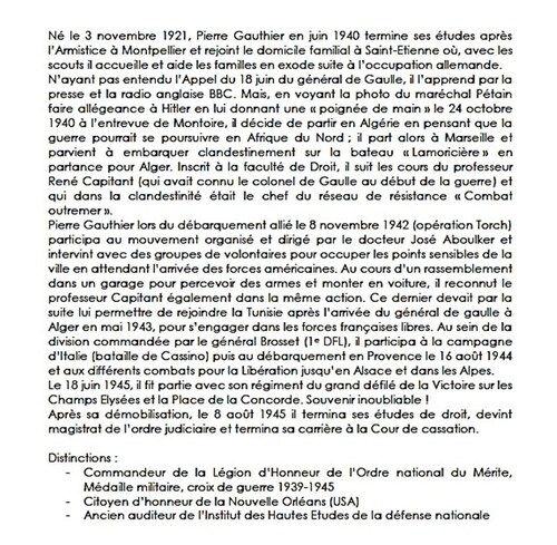 * Décès de Mr Pierre Gauthier - Ancien du 1er RA  FFL