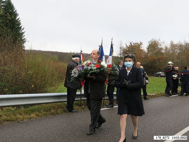 * Cérémonie du 77ème anniversaire de la Libération, le 14 nov. 2021, à la stèle du 