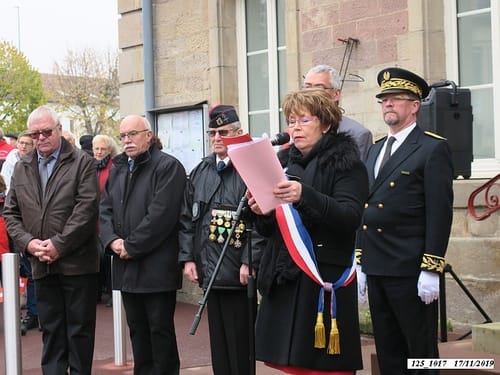 * Cérémonie du 75ème anniversaire de la Libération de Champagney à la plaque commémorative 