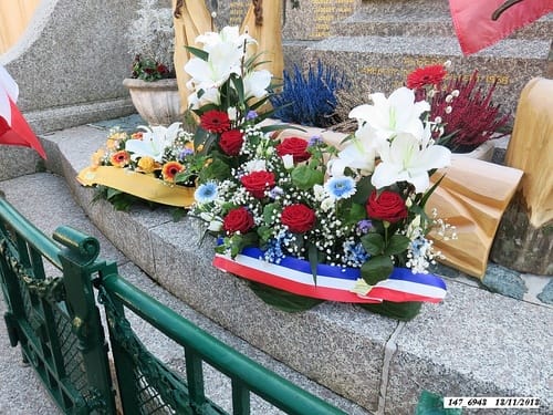 * 74ème anniversaire de la Libération. Cérémonie au Monument aux Morts de Plancher-Bas.