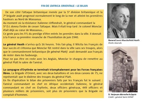 80e Anniversaire de la Campagne d'Erythrée (février-avril1941) - dernier épisode 7 : Et Massoua fut libéré !
