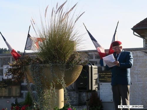 * 74 ème anniversaire de la libération de Ronchamps-Cérémonie du souvenir, le samedi 29 septembre 2018