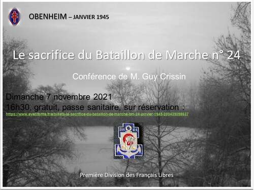 Brest, 7 novembre 2021 - Conférence : La Bataille d’Obenheim et la Résistance du Bataillon de Marche BM24