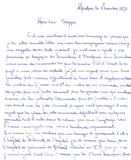 * Trésor d'archives - Lettre à Gryppa