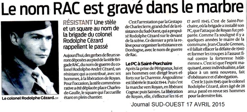 * Cérémonie du 70e anniversaire de la libération de Royan