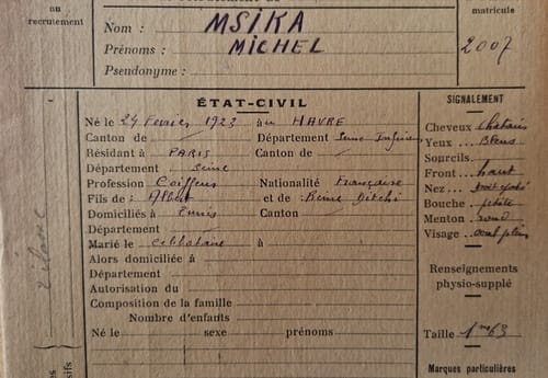 En souvenir de Michel Nessim MSICA (FFL du BM 21) - né et décédé au Havre (1923-2006)