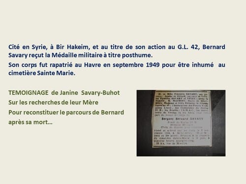 CNRD 2019 : témoignage sur Bernard SAVARY (BIM, 1ère DFL) auprès d'élèves de 3e de l'établissement professionnel Jeanne d'Arc au Havre