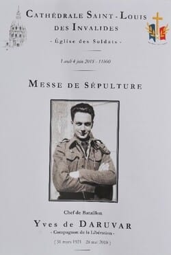  FUNÉRAILLES DE MR YVES DE DARUVAR ET HONNEURS FUNÈBRES MILITAIRES DANS LA COUR D'HONNEUR DES INVALIDES