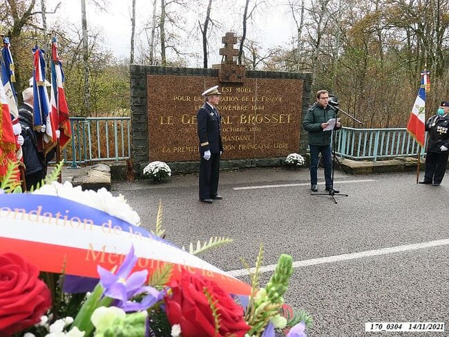 * Cérémonie du 77ème anniversaire de la Libération, le 14 nov. 2021, à la stèle du 