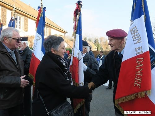 * 74ème anniversaire de la Libération. Cérémonie au Monument aux Morts de Plancher-Bas.