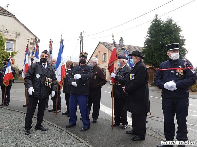 * Cérémonie du 77ème anniversaire de la Libération, le 14 nov. 2021, à la stèle du 