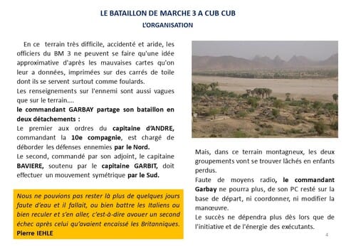 * 80e Anniversaire de la Campagne d'Erythrée (février-avril 1941) - 4 -Le Bataillon de Marche 3 combat à Cub-Cub 