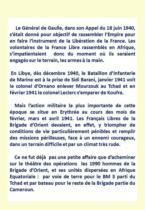 80e Anniversaire de la Campagne d'Erythrée (férier-mars 1941) Une introduction