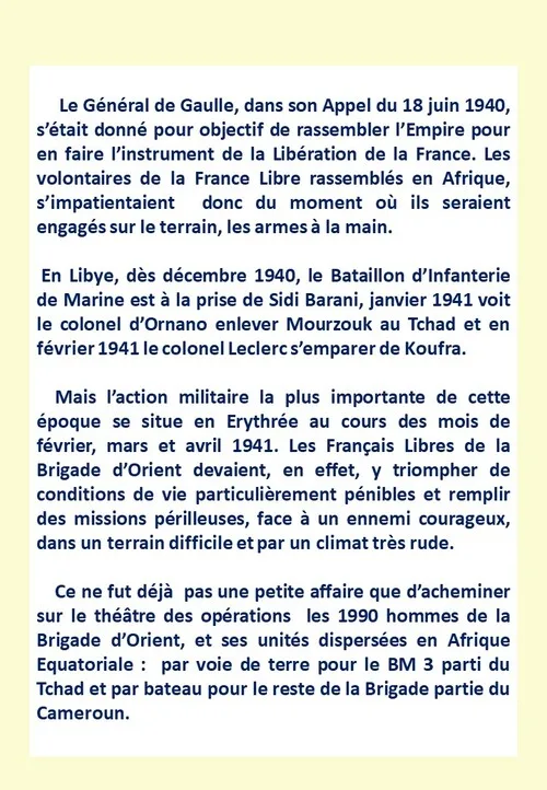 80e Anniversaire de la Campagne d'Erythrée (férier-mars 1941) Une introduction