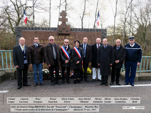 *  cérémonie du 71ème anniversaire de la Libération de Champagney.