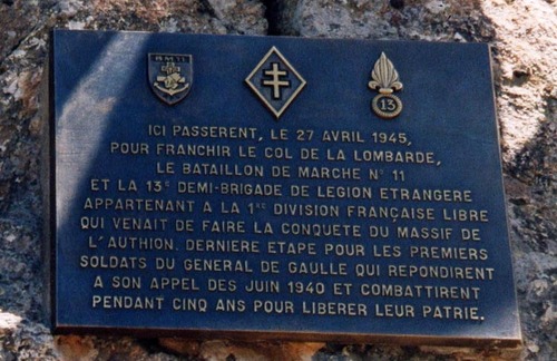 * Etape n° 50 - Alpes Maritimes - 27 Avril-8 Mai 1945 - Descente de la DFL en ITALIE - le B.M. 5 dans le Mentonnais