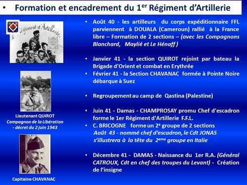 * Les Compagnons de la Libération du 1er Régiment d'artillerie