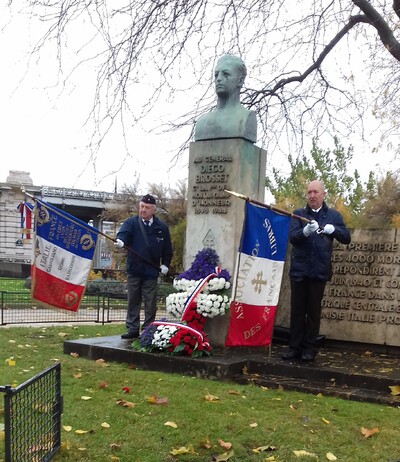 * Commémoration et dépot de gerbes au monument Brosset et de la 1ère DFL au pont de Bir Hakeim à Paris