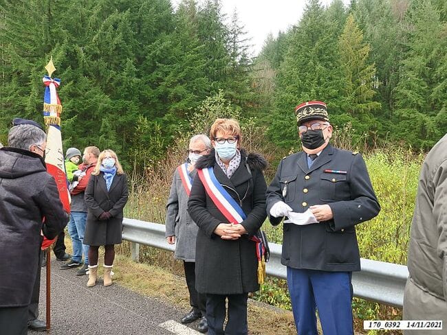 * Cérémonie du 77ème anniversaire de la Libération, le 14 nov. 2021, à la stèle du 