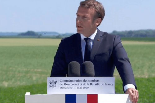 * 2020 année de Gaulle - À Montcornet, Macron invoque