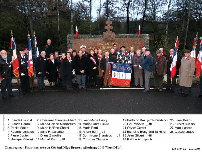 Cérémonie du 77ème anniversaire de la Libération, le 14 nov. 2021, à la stèle du 