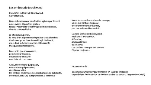 * Cheminements...du carré français du cimetière de Brookwood (GB) à la Hollande