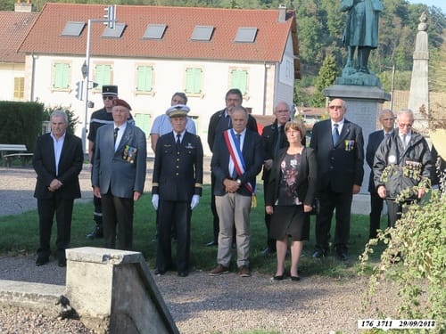 * 74 ème anniversaire de la libération de Ronchamps-Cérémonie du souvenir, le samedi 29 septembre 2018