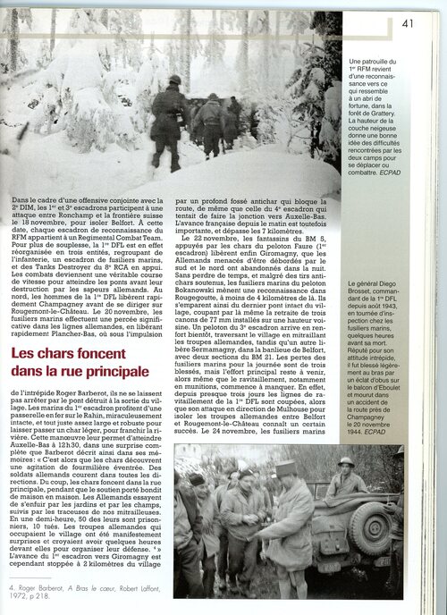 * Le 1er RFM dans les Vosges à l'automne 1944