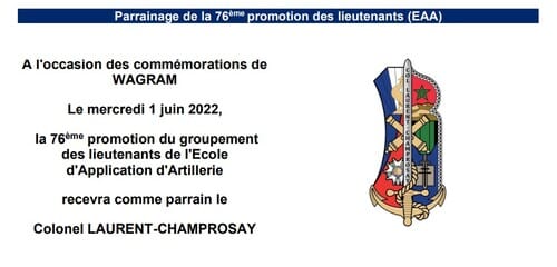 * 1er Juin  2022 : Lieutenant colonel Jean-Claude Laurent-Champrosay - 2 - Baptême de promotion de l'E.A.A. 