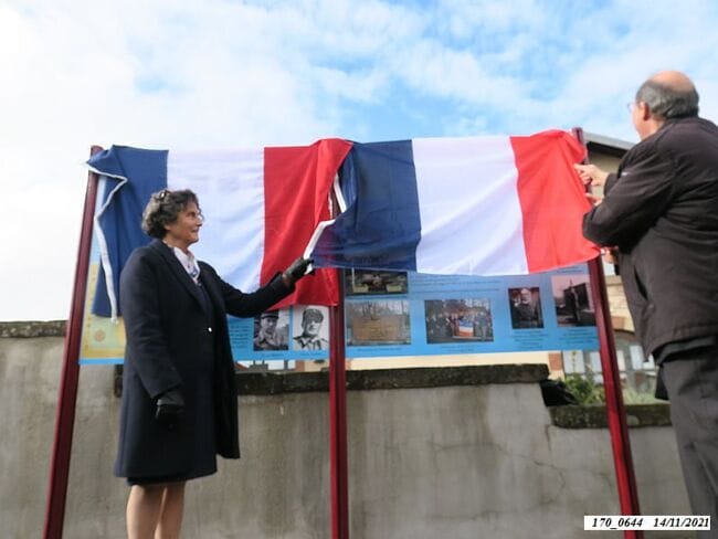* Cérémonie du 77ème anniversaire de la Libération, le 14 nov. 2021, lors de l'inauguration de deux panneaux relatant le parcours de la 1ère DFL.