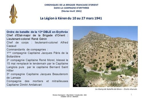 * 80e Anniversaire de la Campagne d'Erythrée (février-avril 1941) - 5 - La Légion perce le verrou de Kéren