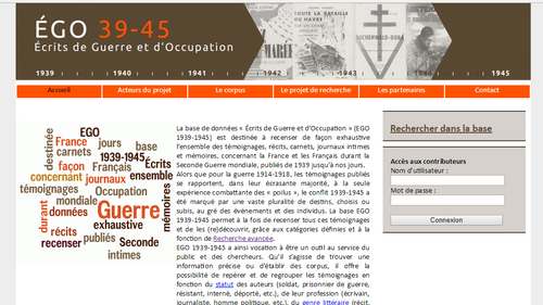 *Avis aux chercheurs : consulter la base EGO