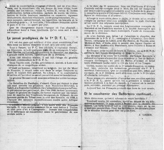 * DANS LES PAS DES FORCES FRANÇAISES LIBRES Jacques Ligier