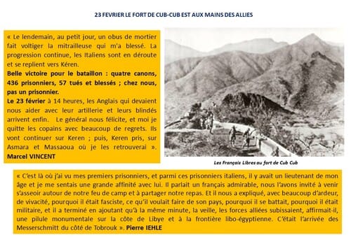 * 80e Anniversaire de la Campagne d'Erythrée (février-avril 1941) - 4 -Le Bataillon de Marche 3 combat à Cub-Cub 
