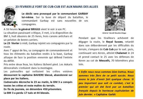 * 80e Anniversaire de la Campagne d'Erythrée (février-avril 1941) - 4 -Le Bataillon de Marche 3 combat à Cub-Cub 