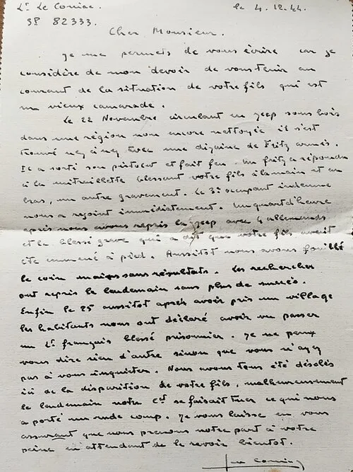 * L'histoire inédite de Jean EMOND (BM XI), par son petit-fils Guillaume