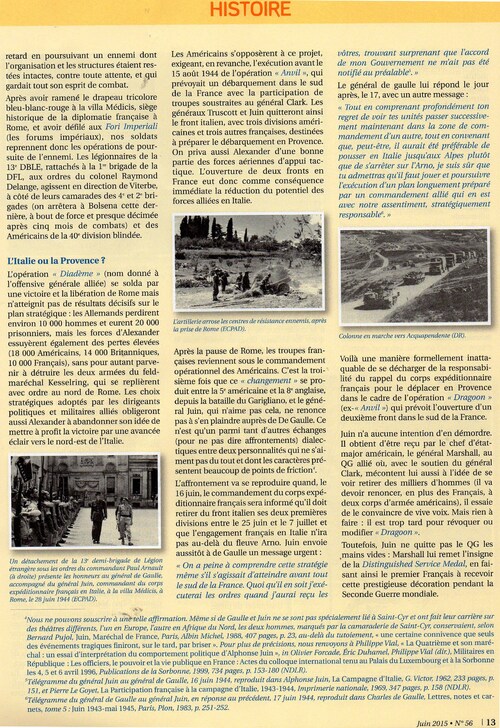 * RADICOFANI 1944, le courage d'oser... vient de paraître dans la Revue de la France Libre
