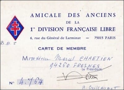 * Page souvenir - Marcel CHRETIEN un Saint-cyrien-résistant parmi d’autres - Ancien du B.M.5 de la 1ere DFL