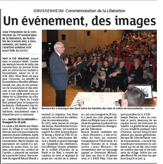 * La comméoration de GRUSSENHEIM