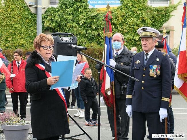 * Cérémonie du 77ème anniversaire de la Libération, le 14 nov. 2021, à la stèle du 
