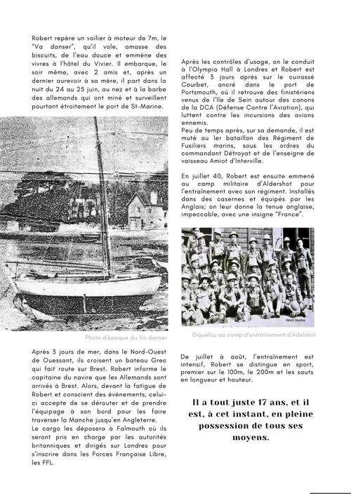 * Histoire de Robert DIQUELOU (BFM, 1er RFM)