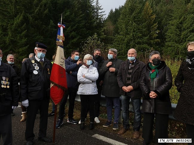 * Cérémonie du 77ème anniversaire de la Libération, le 14 nov. 2021, à la stèle du 