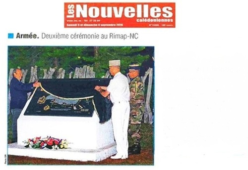 * Une stèle en l'honneur des volontaires du Pacific