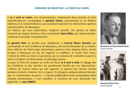 80e Anniversaire de la Campagne d'Erythrée (février-avril1941) - dernier épisode 7 : Et Massoua fut libéré !