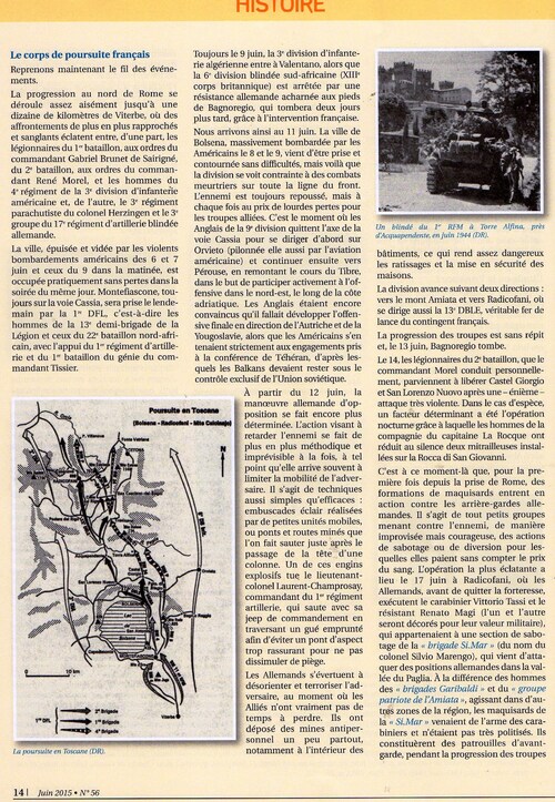* RADICOFANI 1944, le courage d'oser... vient de paraître dans la Revue de la France Libre